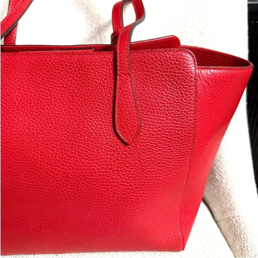 Authentic Gucci Swing tote bag red leather medium size - Picture 7 of 16